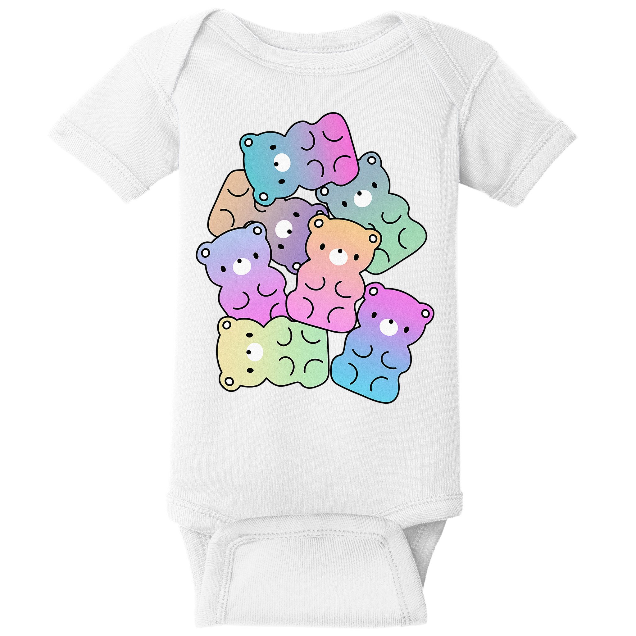 Rainbow Gummy Bear Design Kawaii Aesthetic Ns Baby Bodysuit