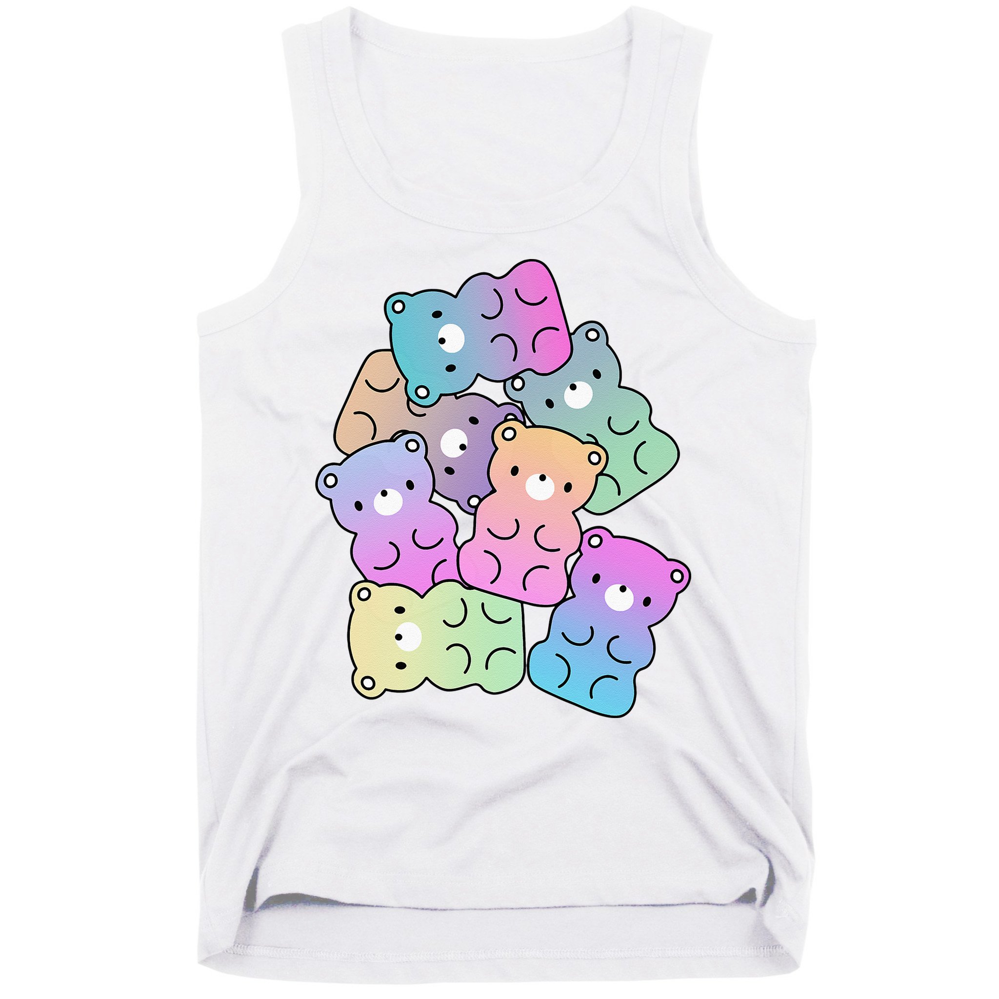 Rainbow Gummy Bear Design Kawaii Aesthetic Ns Tank Top