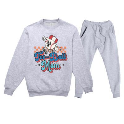 Retro Groovy Baseball Mom Game Day Tball Happy Mother's Day Premium Crewneck Sweatsuit Set