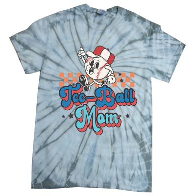 Retro Groovy Baseball Mom Game Day Tball Happy Mother's Day Tie-Dye T-Shirt