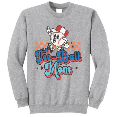 Retro Groovy Baseball Mom Game Day Tball Happy Mother's Day Tall Sweatshirt