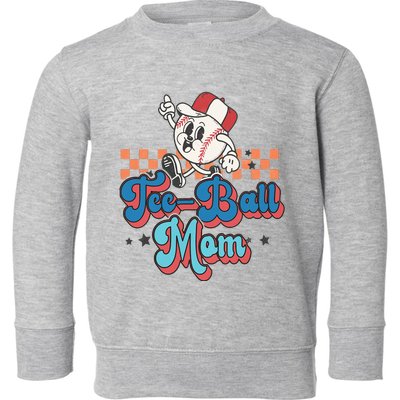 Retro Groovy Baseball Mom Game Day Tball Happy Mother's Day Toddler Sweatshirt