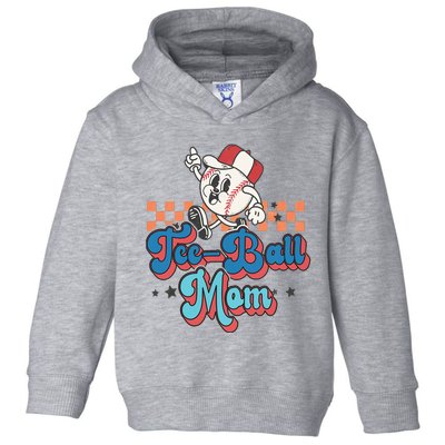 Retro Groovy Baseball Mom Game Day Tball Happy Mother's Day Toddler Hoodie