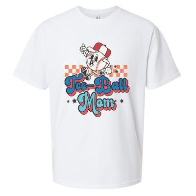 Retro Groovy Baseball Mom Game Day Tball Happy Mother's Day Sueded Cloud Jersey T-Shirt