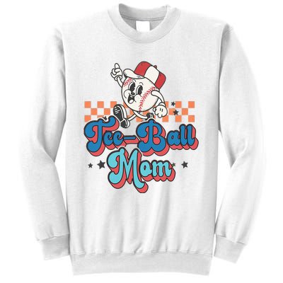 Retro Groovy Baseball Mom Game Day Tball Happy Mother's Day Sweatshirt