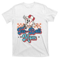 Retro Groovy Baseball Mom Game Day Tball Happy Mother's Day T-Shirt