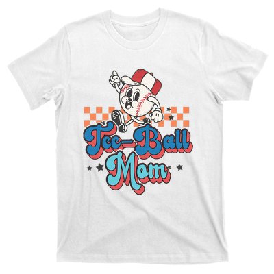 Retro Groovy Baseball Mom Game Day Tball Happy Mother's Day T-Shirt