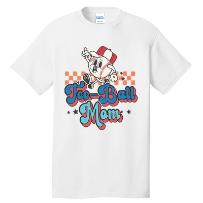 Retro Groovy Baseball Mom Game Day Tball Happy Mother's Day Tall T-Shirt