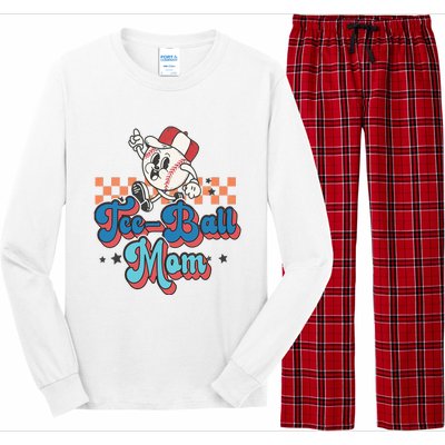 Retro Groovy Baseball Mom Game Day Tball Happy Mother's Day Long Sleeve Pajama Set