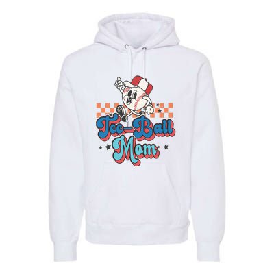 Retro Groovy Baseball Mom Game Day Tball Happy Mother's Day Premium Hoodie