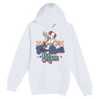 Retro Groovy Baseball Mom Game Day Tball Happy Mother's Day Premium Pullover Hoodie