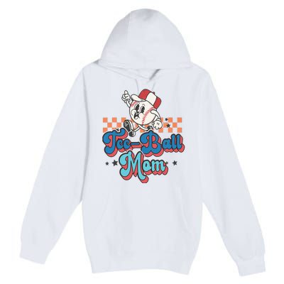 Retro Groovy Baseball Mom Game Day Tball Happy Mother's Day Premium Pullover Hoodie