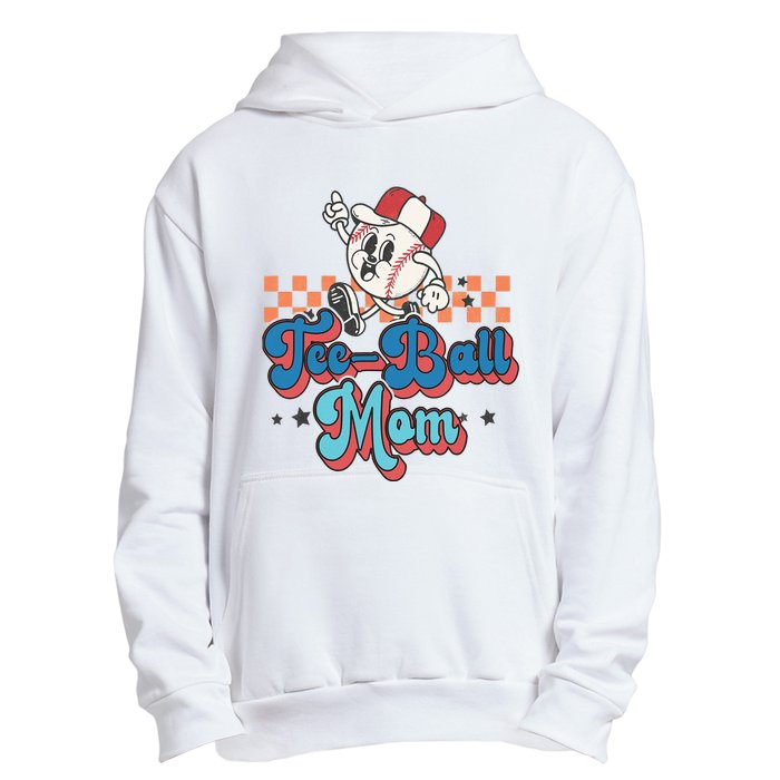 Retro Groovy Baseball Mom Game Day Tball Happy Mother's Day Urban Pullover Hoodie