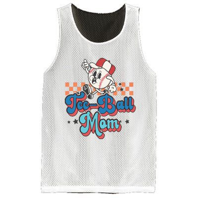 Retro Groovy Baseball Mom Game Day Tball Happy Mother's Day Mesh Reversible Basketball Jersey Tank