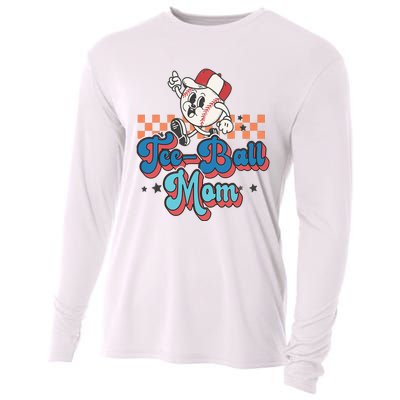 Retro Groovy Baseball Mom Game Day Tball Happy Mother's Day Cooling Performance Long Sleeve Crew