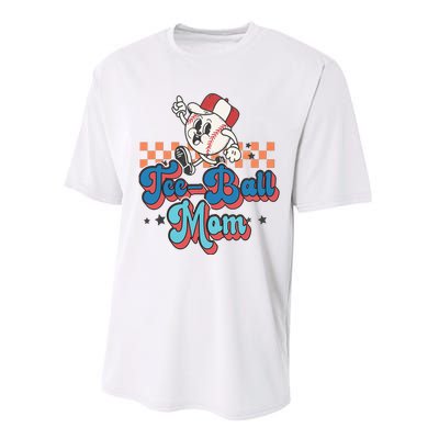 Retro Groovy Baseball Mom Game Day Tball Happy Mother's Day Performance Sprint T-Shirt