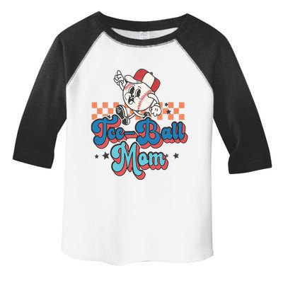 Retro Groovy Baseball Mom Game Day Tball Happy Mother's Day Toddler Fine Jersey T-Shirt