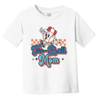 Retro Groovy Baseball Mom Game Day Tball Happy Mother's Day Toddler T-Shirt