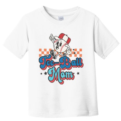 Retro Groovy Baseball Mom Game Day Tball Happy Mother's Day Toddler T-Shirt