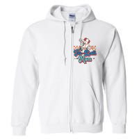 Retro Groovy Baseball Mom Game Day Tball Happy Mother's Day Full Zip Hoodie