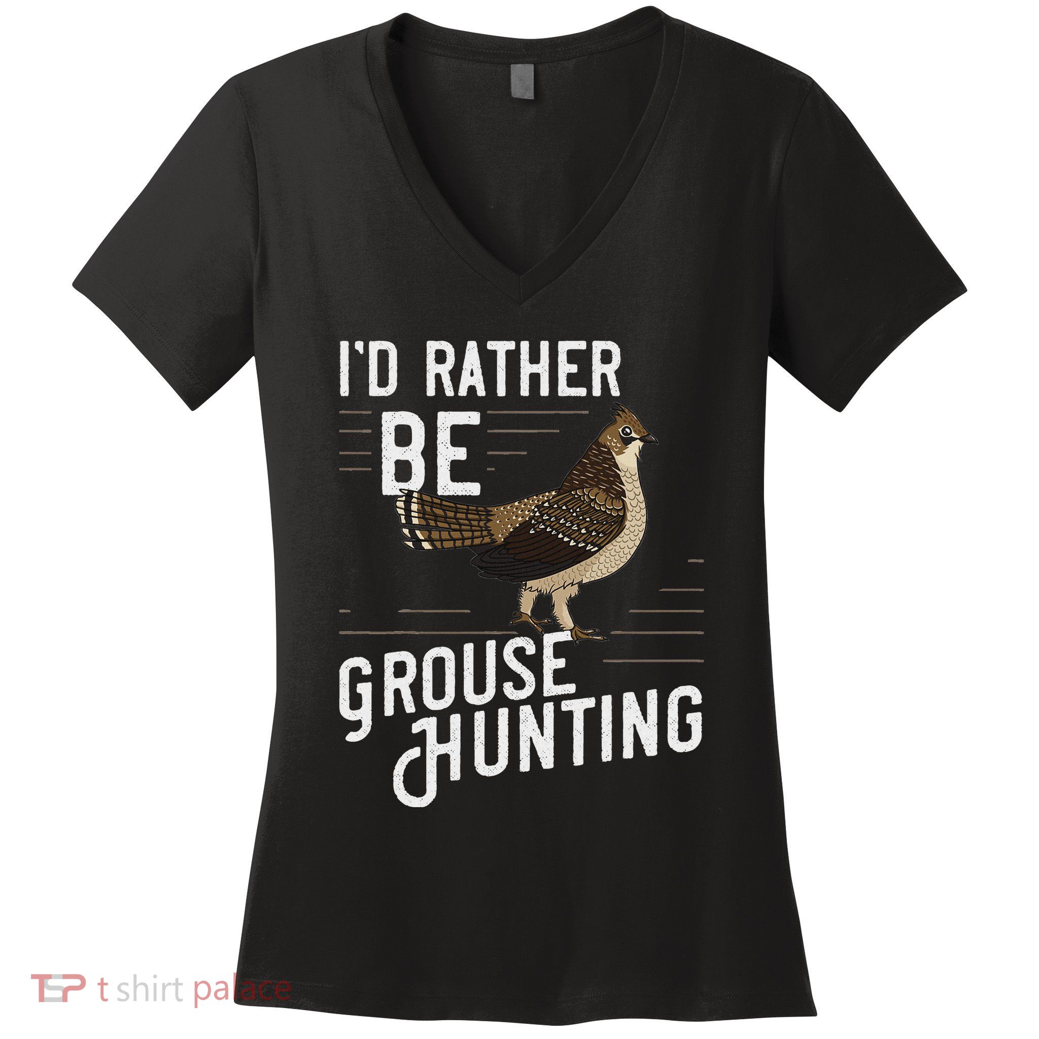 Ruffed Grouse Bird Gift Hunting Spruce Grouse Women's V-Neck T-Shirt