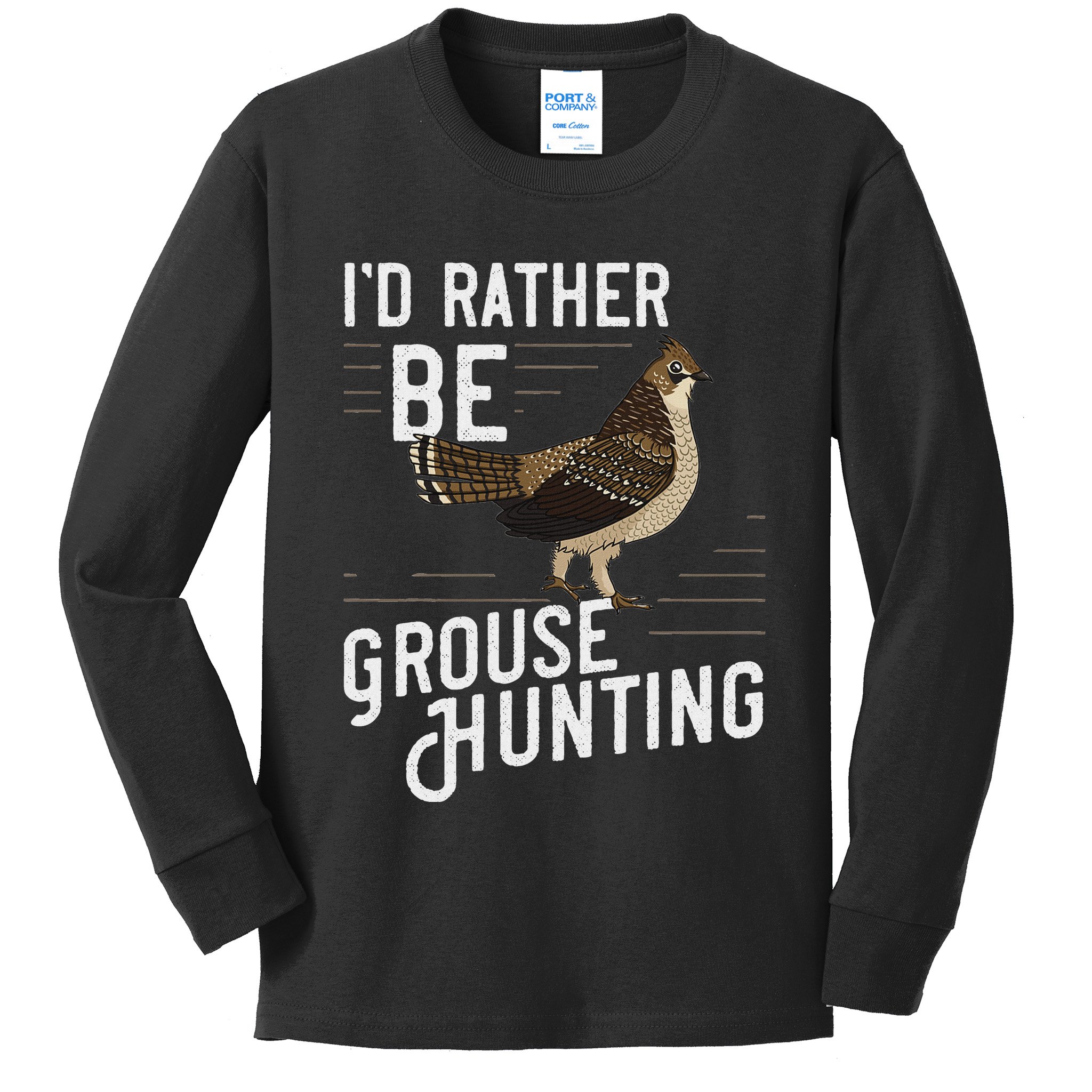 Ruffed Grouse Bird Gift Hunting Spruce Grouse Kids Long Sleeve Shirt