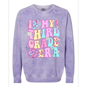 Retro Groovy Back To School In My Third Grade Era Girl Colorblast Crewneck Sweatshirt