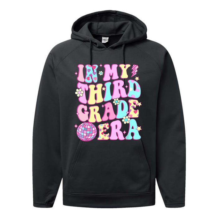 Retro Groovy Back To School In My Third Grade Era Girl Performance Fleece Hoodie