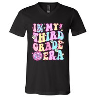 Retro Groovy Back To School In My Third Grade Era Girl V-Neck T-Shirt