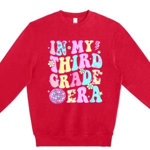 Retro Groovy Back To School In My Third Grade Era Girl Premium Crewneck Sweatshirt