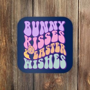 Retro Groovy Bunny Kisses & Easter Wishes Coaster