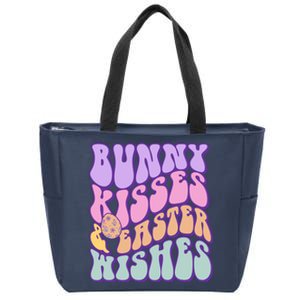 Retro Groovy Bunny Kisses & Easter Wishes Zip Tote Bag