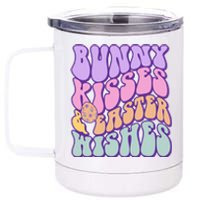 Retro Groovy Bunny Kisses & Easter Wishes 12 oz Stainless Steel Tumbler Cup