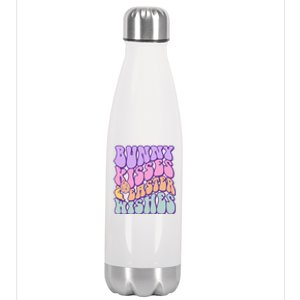 Retro Groovy Bunny Kisses & Easter Wishes Stainless Steel Insulated Water Bottle