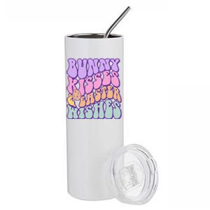 Retro Groovy Bunny Kisses & Easter Wishes Stainless Steel Tumbler