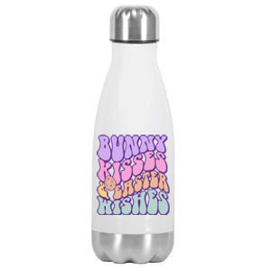 Retro Groovy Bunny Kisses & Easter Wishes Stainless Steel Insulated Water Bottle