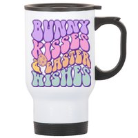 Retro Groovy Bunny Kisses & Easter Wishes Stainless Steel Travel Mug