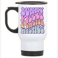 Retro Groovy Bunny Kisses & Easter Wishes Stainless Steel Travel Mug