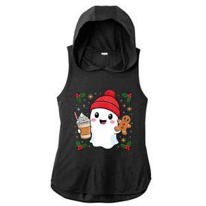 Retro Ghost Beanie Christmas Holiday Xmas Coffee Gingerbread Tank Top Ladies PosiCharge Tri-Blend Wicking Draft Hoodie Tank