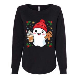 Retro Ghost Beanie Christmas Holiday Xmas Coffee Gingerbread Tank Top Womens California Wash Sweatshirt