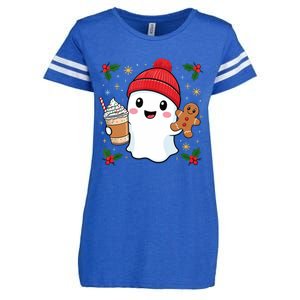 Retro Ghost Beanie Christmas Holiday Xmas Coffee Gingerbread Tank Top Enza Ladies Jersey Football T-Shirt