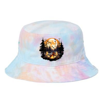 Retro Ghost Book Reading Camping Gothic Halloween Women Tie Dye Newport Bucket Hat