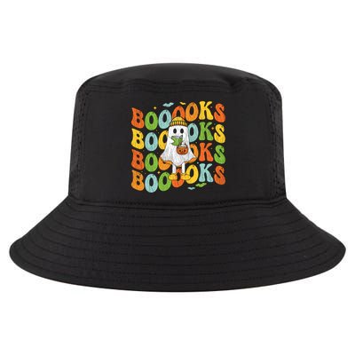 Retro Groovy Boooks Ghost Halloween Librarian Teacher Book Gift Cool Comfort Performance Bucket Hat