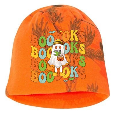 Retro Groovy Boooks Ghost Halloween Librarian Teacher Book Gift Kati - Camo Knit Beanie