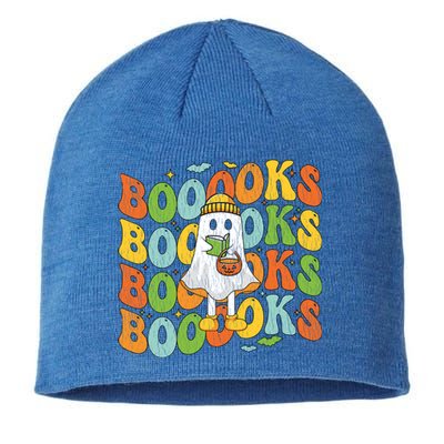 Retro Groovy Boooks Ghost Halloween Librarian Teacher Book Gift Sustainable Beanie