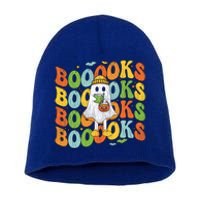 Retro Groovy Boooks Ghost Halloween Librarian Teacher Book Gift Short Acrylic Beanie