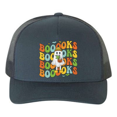 Retro Groovy Boooks Ghost Halloween Librarian Teacher Book Gift Yupoong Adult 5-Panel Trucker Hat