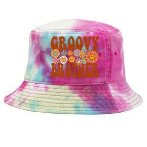 Retro Groovy Brother Matching Family 1st Birthday Party Tie-Dyed Bucket Hat