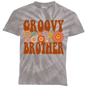 Retro Groovy Brother Matching Family 1st Birthday Party Kids Tie-Dye T-Shirt