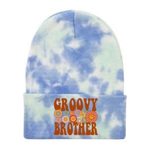 Retro Groovy Brother Matching Family 1st Birthday Party Tie Dye 12in Knit Beanie